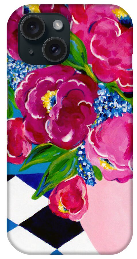 Floral iPhone Case featuring the painting Pale Pink Vase by Beth Ann Scott