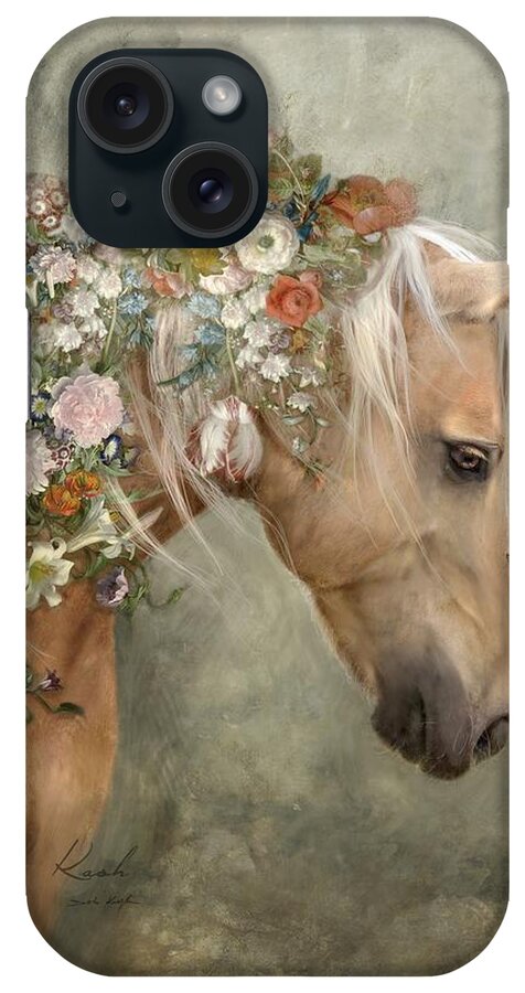 Horse iPhone Case featuring the digital art Palomino Morgan Horse by Dorota Kudyba