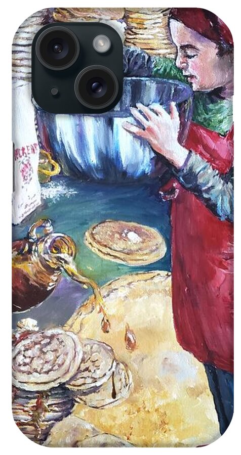 Cooking iPhone Case featuring the painting Pancake Chef by Merana Cadorette