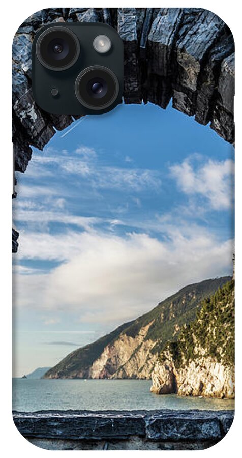 Window iPhone Case featuring the photograph Panorama of Byron's Grotto in Porto Venere by Fabiano Di Paolo