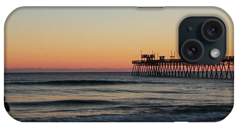 Bogue Inlet iPhone Case featuring the photograph Panoramic Sunset at Bogue Inlet Pier Emerald Isle North Carolina by Bob Decker