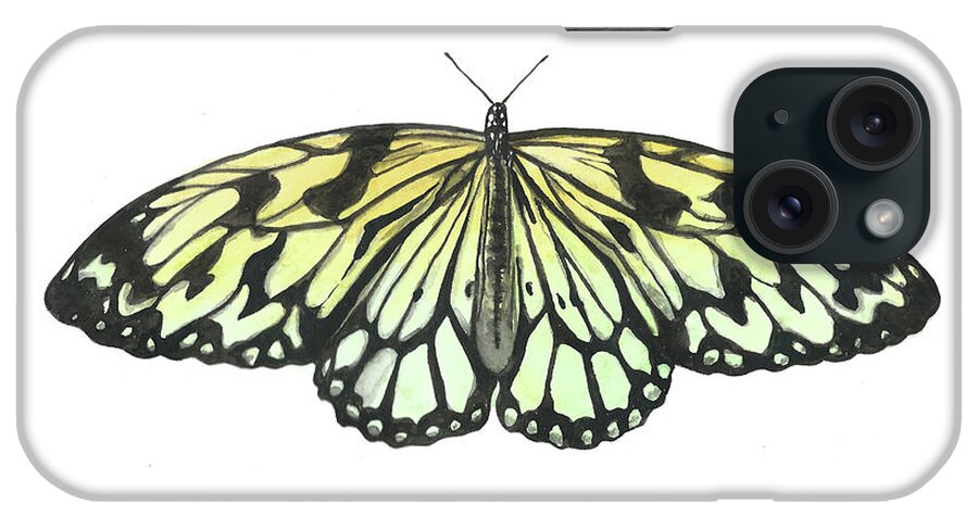 Butterfly iPhone Case featuring the painting Paper Kite Butterfly by Pamela Schwartz