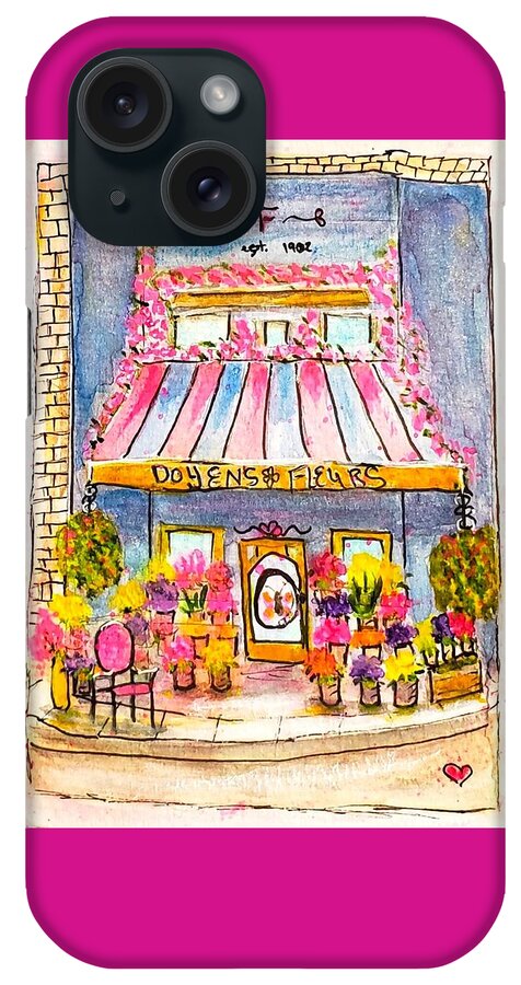 Paris iPhone Case featuring the painting Paris Florist Shop by Deahn Benware