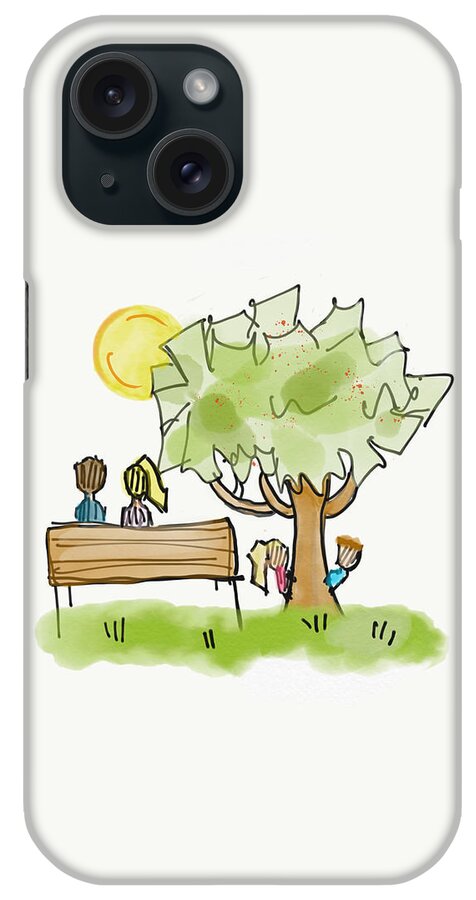 Family iPhone Case featuring the digital art Happy Times by Bnte Creations