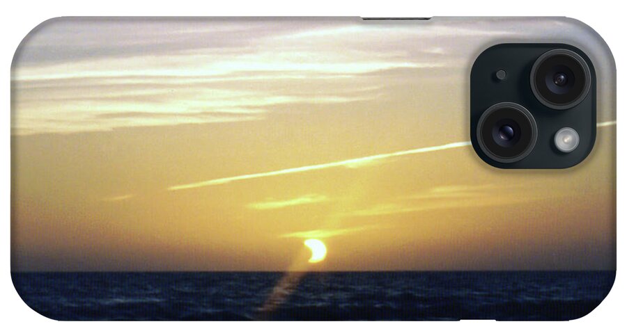Sun iPhone Case featuring the photograph Partial Eclipse at Sunset by Kimberly Blom-Roemer