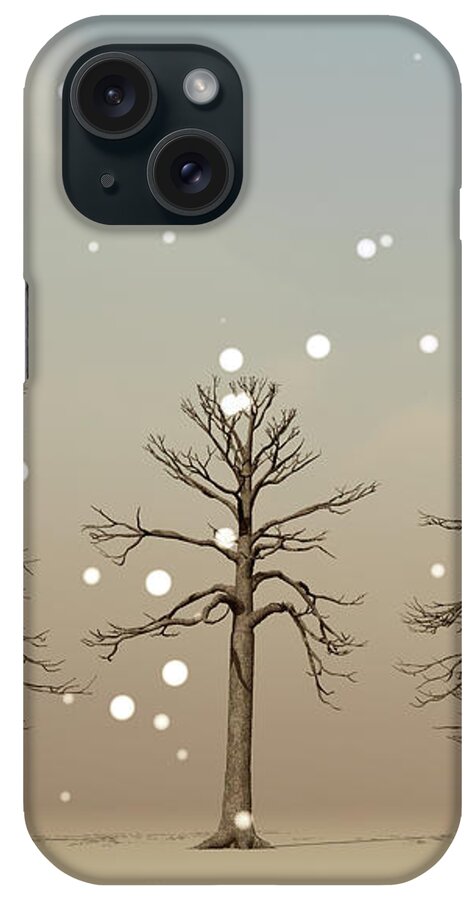 Partly Cloudy iPhone Case featuring the digital art Partly Cloudy Chance Of Snow by Bob Orsillo
