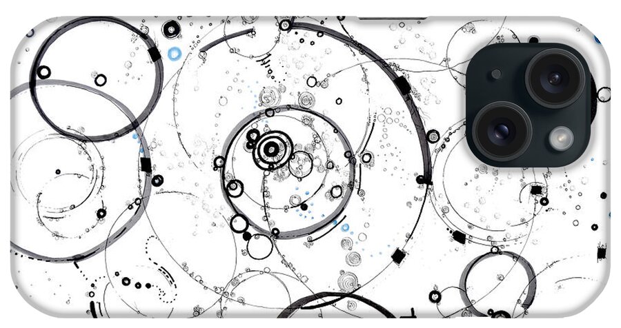 Abstract iPhone Case featuring the drawing Pathways through the Multiverse by Regina Valluzzi
