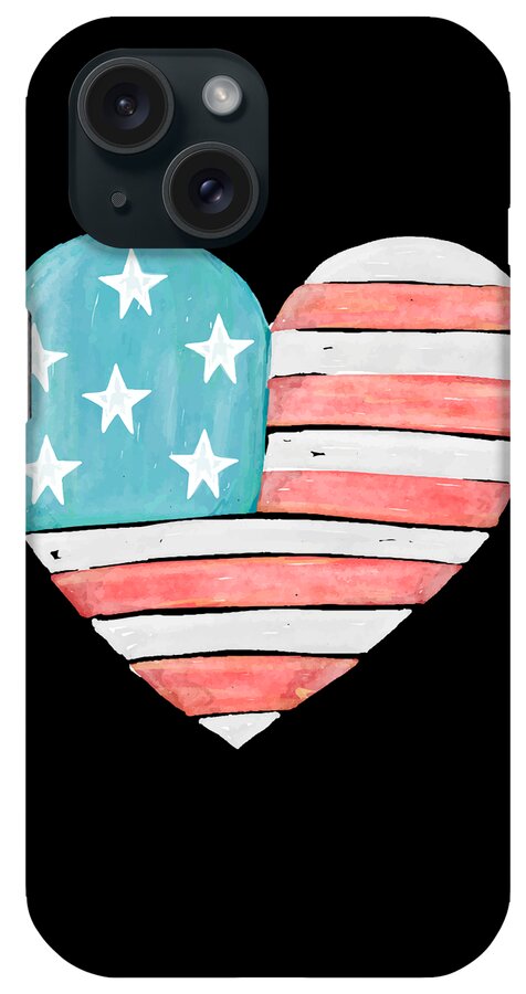 Funny iPhone Case featuring the digital art Patriotic I Love The Usa Flag by Flippin Sweet Gear