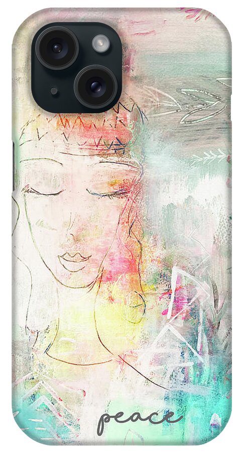 Peace iPhone Case featuring the mixed media Peace by Claudia Schoen