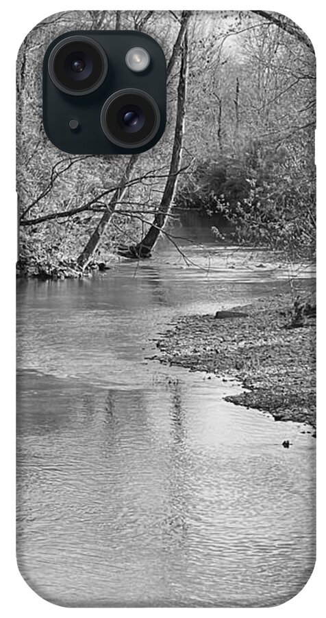 Creek iPhone Case featuring the photograph Peacefully Flowing BW by Lee Darnell