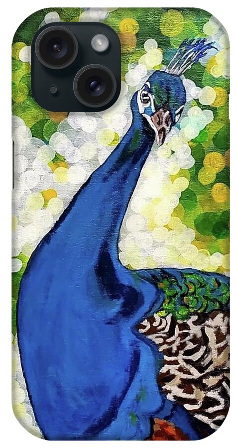  iPhone Case featuring the painting Peacock 2 by Amy Kuenzie