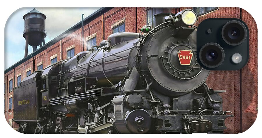 Trains iPhone Case featuring the painting Pennsylvania Railroad K4 Pacific by Mark Karvon