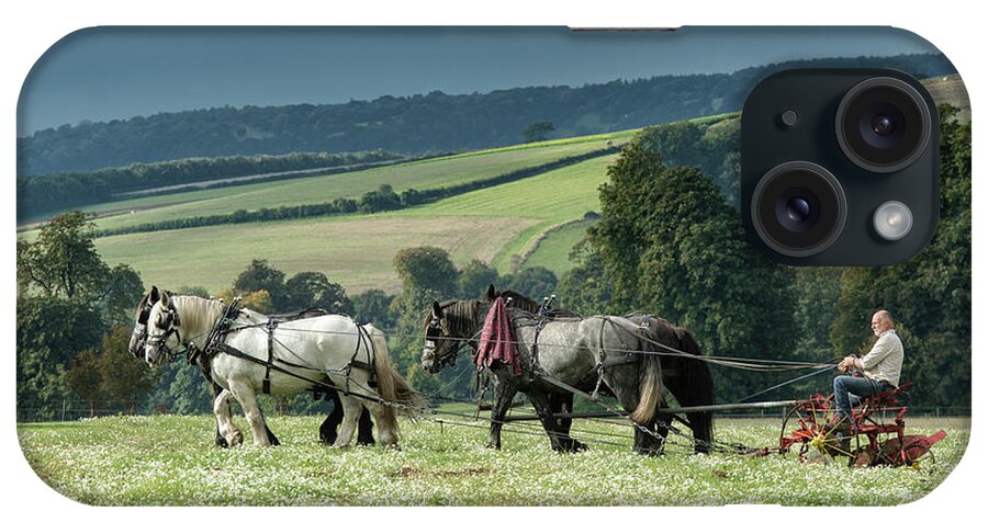 Percheron Horses iPhone Case featuring the photograph Perchero Horses Ploughing by Tim Gainey