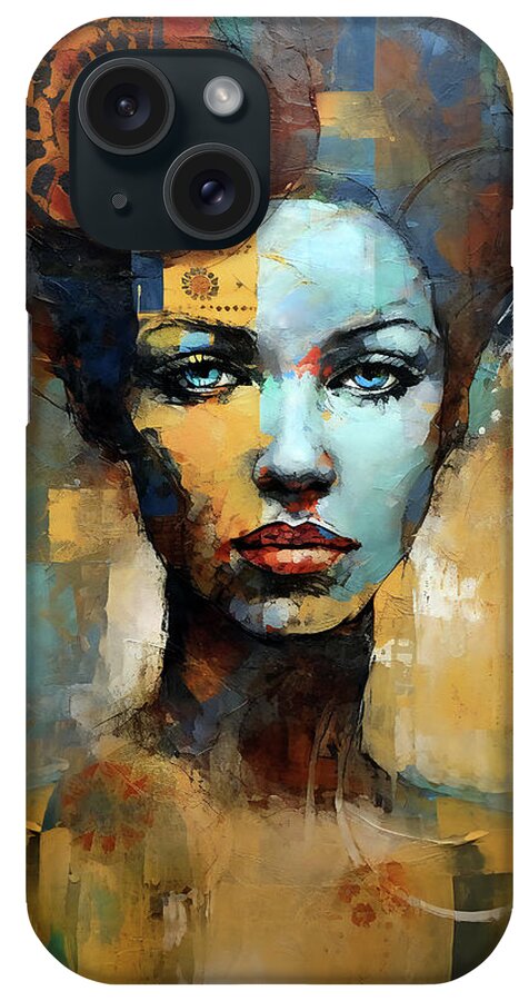 Portrait iPhone Case featuring the mixed media Period Blue by Jacky Gerritsen