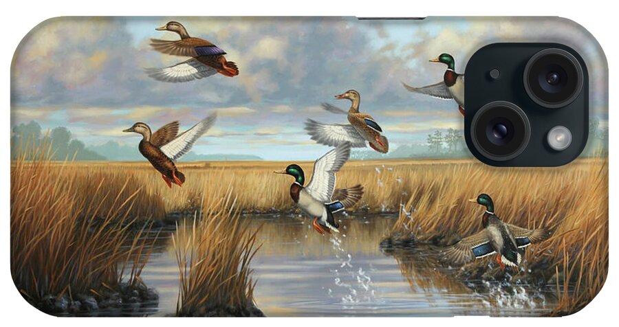 Mallards iPhone Case featuring the painting Perrin Creek by Guy Crittenden