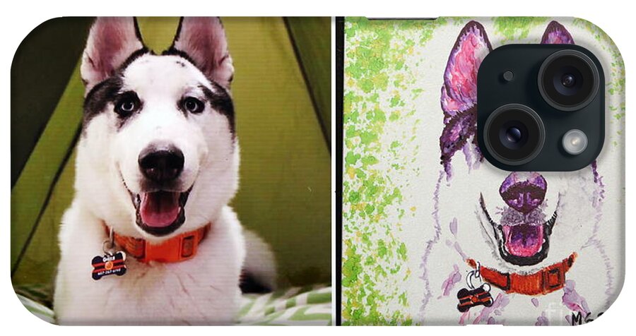  iPhone Case featuring the painting Pet Portrait Commission by Maria Barry