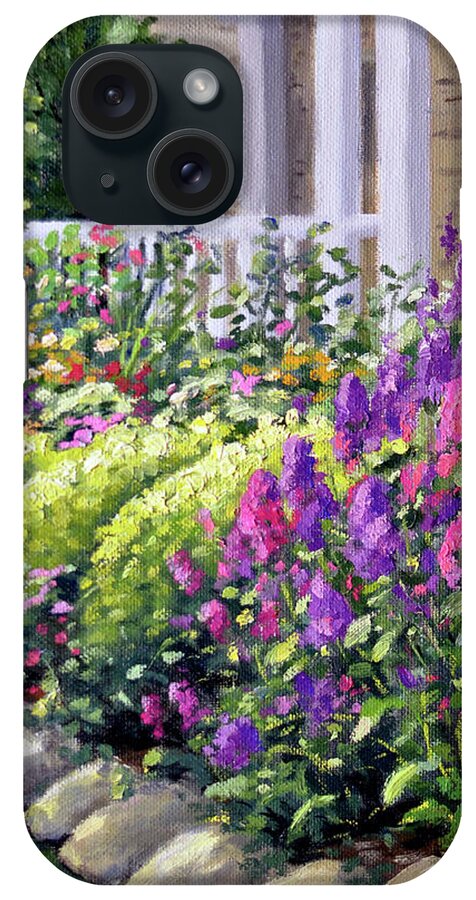 Garden iPhone Case featuring the painting Phlox In Bloom by Rick Hansen