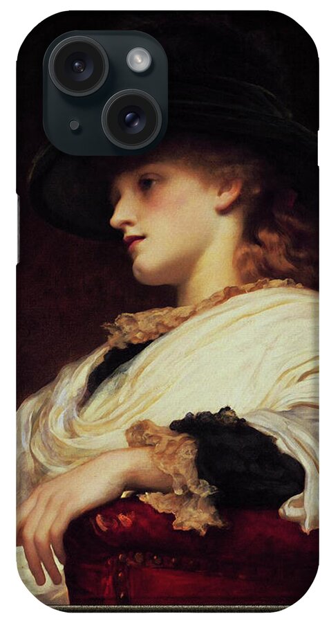 Phoebe iPhone Case featuring the painting Phoebe by Frederic Leighton by Rolando Burbon