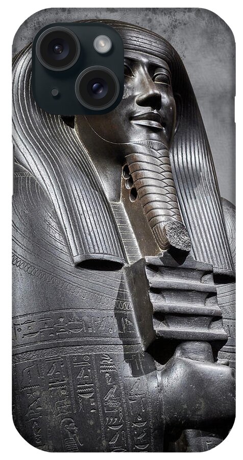Ancient Egyptian Sarcophagus iPhone Case featuring the sculpture The After life - Photo of Ancient Egyptian Sarcophagus of Ibi #1 by Paul E Williams