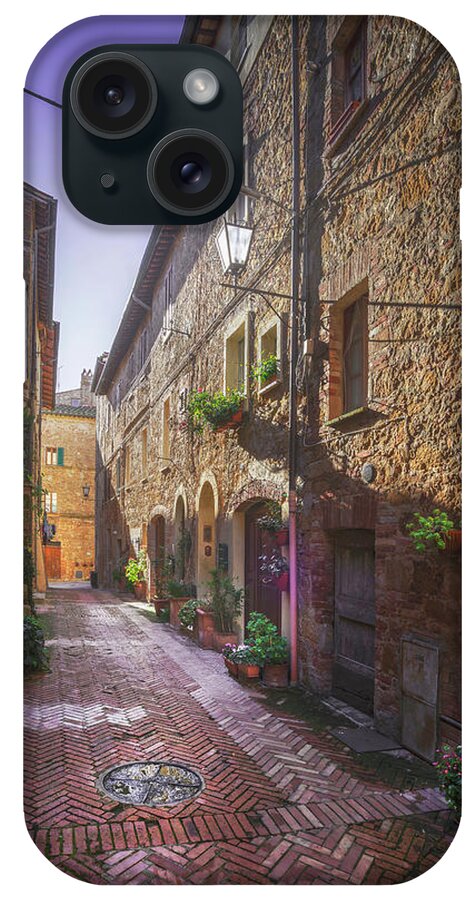 Pienza iPhone Case featuring the photograph Pienza old town street by Stefano Orazzini