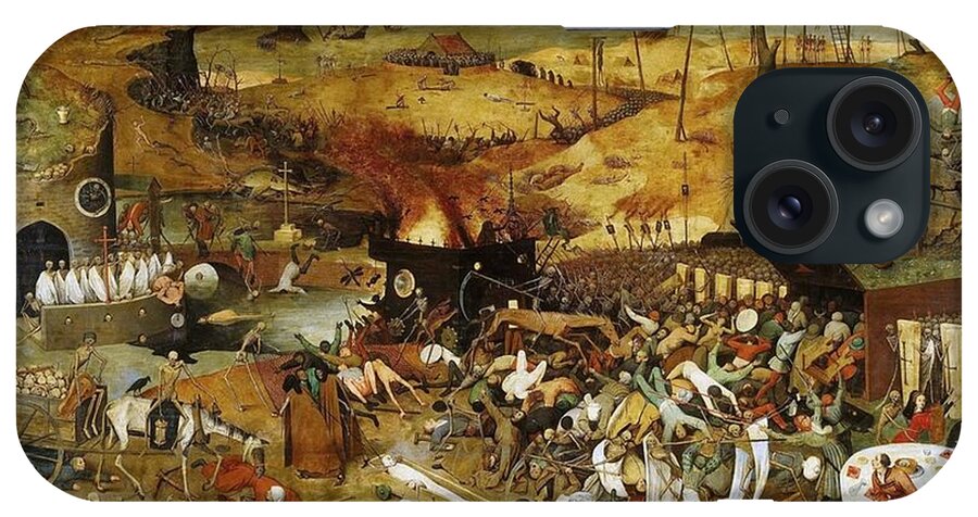  iPhone Case featuring the painting Pieter Brueghel the Elder - The Triumph of Death by Les Classics