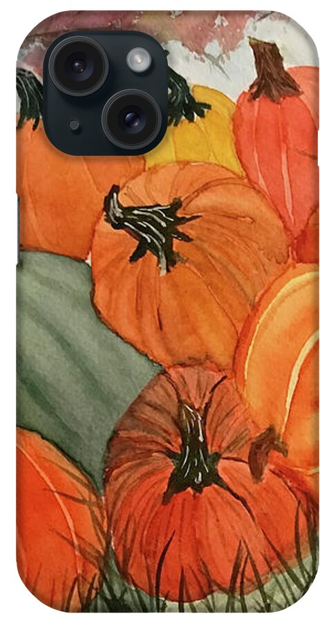 Fall iPhone Case featuring the painting Pile of Pumpkins by Lisa Neuman