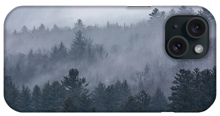 Franconia iPhone Case featuring the photograph Pine Layers in Fog by Denise Kopko