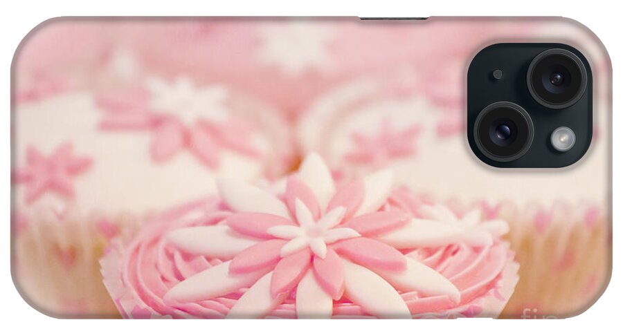 Pink And White Cup Cakes iPhone Case featuring the photograph Pink and White Cup Cakes by Terri Waters