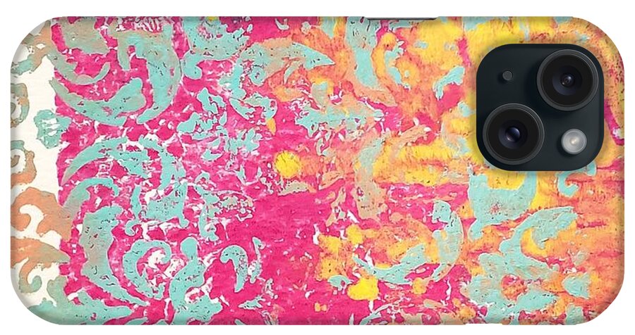 Pink iPhone Case featuring the mixed media Victoria in Pink by Joanne Herrmann