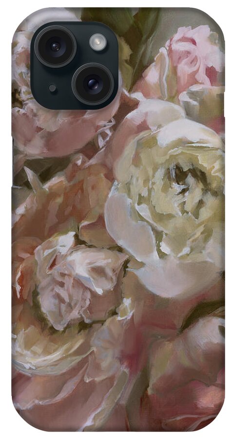 Pink Peonies iPhone Case featuring the painting Pink Bouquet by Roxanne Dyer