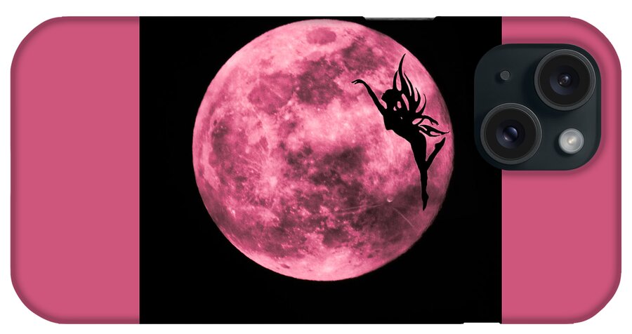 Nature iPhone Case featuring the mixed media Pink Fairy Moon by Judy Cuddehe