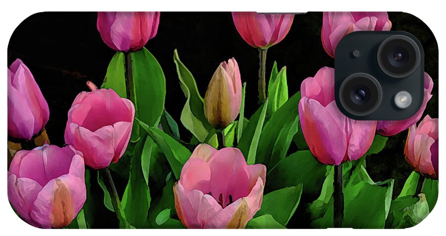 Pink iPhone Case featuring the photograph Pink Impressions - Springtime Tulips by Diana Mary Sharpton