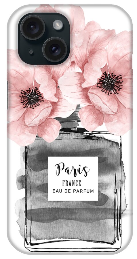 Pink poppies perfume bottle iPhone Case