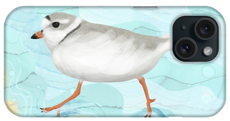 Bird iPhone Case featuring the digital art Piping Plover Running on the Beach by Andreea Dumez