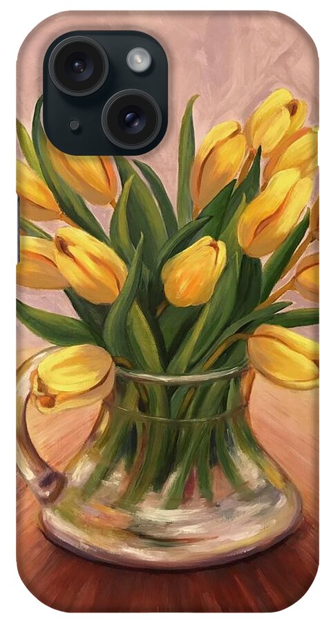 Flowers iPhone Case featuring the painting Pitcher of Tulips by Sherrell Rodgers