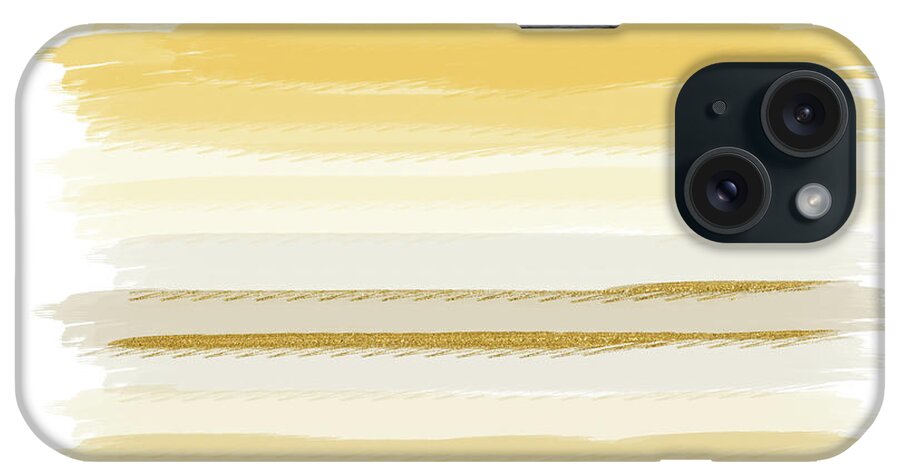 Yellow iPhone Case featuring the digital art Playing in the Sand by Alison Frank