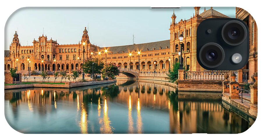 Spain iPhone Case featuring the photograph Plaza De Espana At Dusk by Manjik Pictures