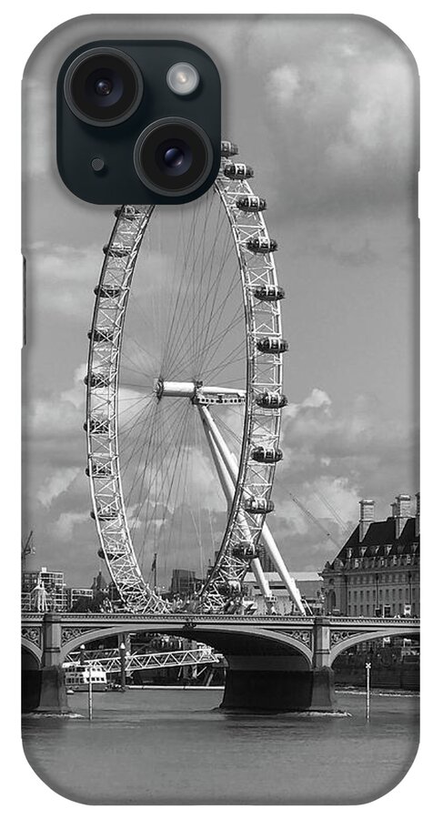 Ferris Wheel iPhone Case featuring the photograph Pleasure Stilled BW by Calvin Boyer