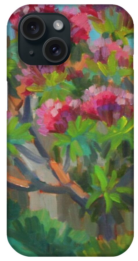 Landscape iPhone Case featuring the painting Plumeria Tree in Bloom by Diane McClary