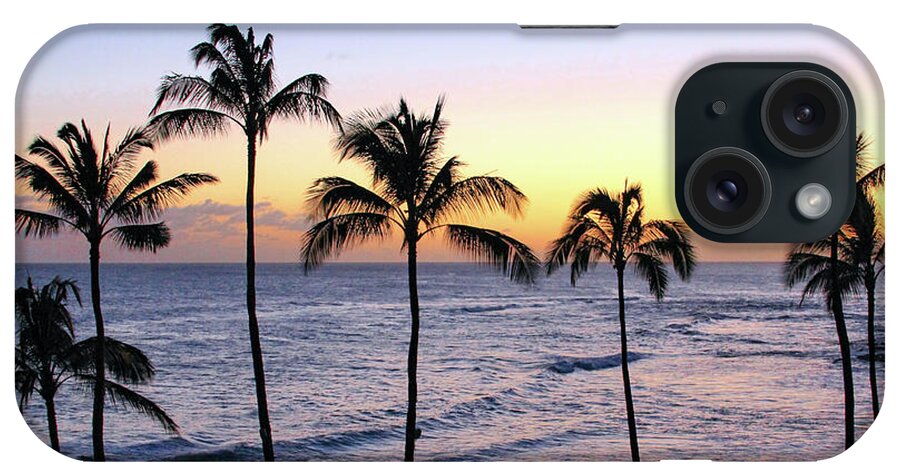 Hawaii iPhone Case featuring the photograph Poipu Palms at Sunset by Robert Carter