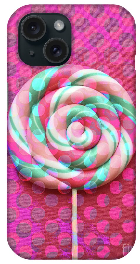 Polka iPhone Case featuring the digital art Polka Dot Lollipop Pop Art by Edward Fielding