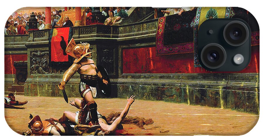 Jean Leon Gerome iPhone Case featuring the painting Pollice Verso - Digital Remastered Edition by Jean-Leon Gerome