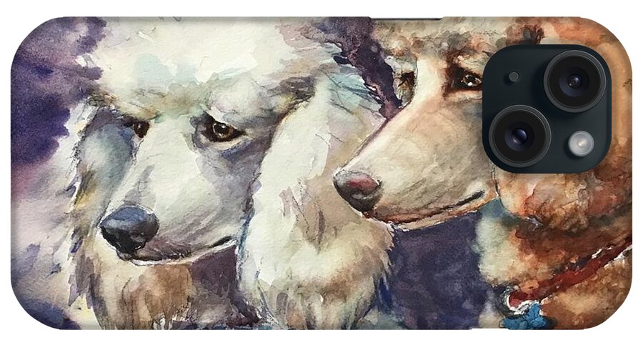 Dog iPhone Case featuring the painting Poodlelucious by Judith Levins
