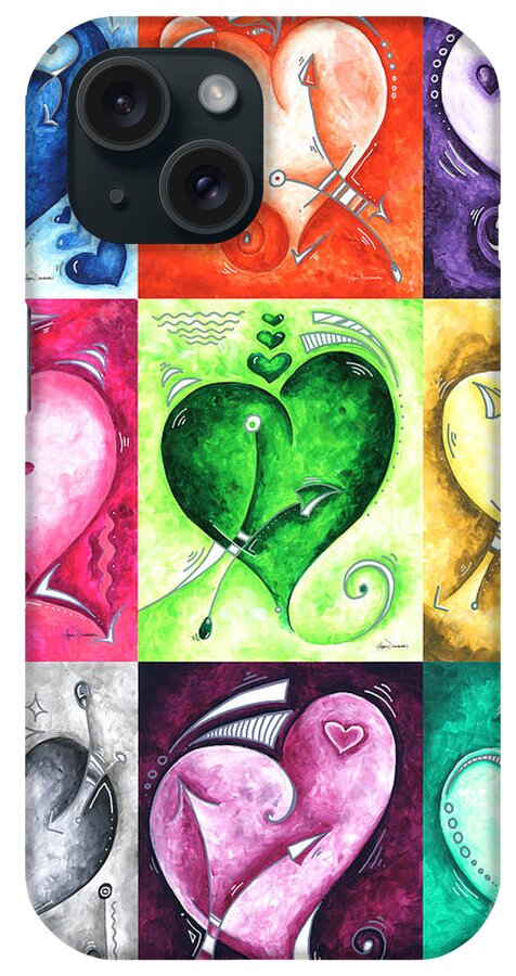 Collect iPhone Case featuring the painting PoP of Love Compilation 1 Original Abstract Heart Paintings by Megan Duncanson by Megan Aroon