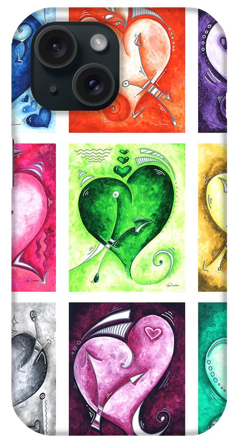 Collect iPhone Case featuring the painting PoP of Love Compilation 2 Original Abstract Heart Paintings by Megan Duncanson by Megan Aroon