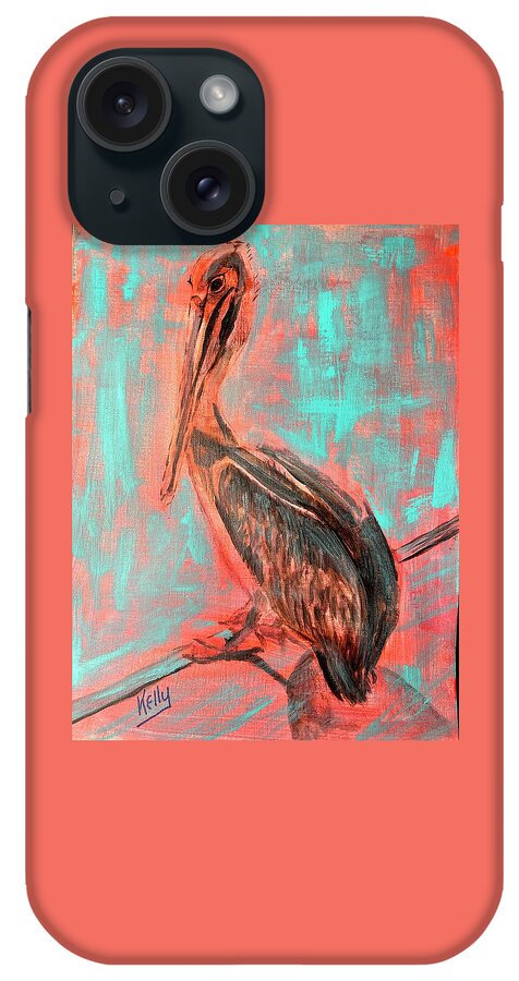 Pop Art iPhone Case featuring the painting Pop Pelican by Kelly Smith