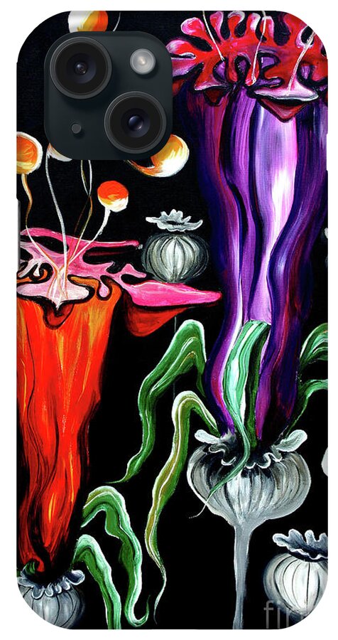 Poppies iPhone Case featuring the painting Poppies Fantasy by Jolanta Anna Karolska