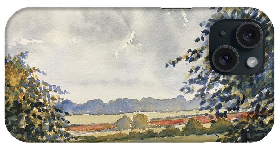 Watercolour iPhone Case featuring the painting Poppies near Sledmere by Glenn Marshall