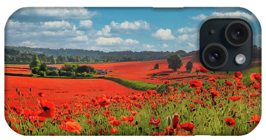 Landscape iPhone Case featuring the photograph Poppy field 5 by Remigiusz MARCZAK