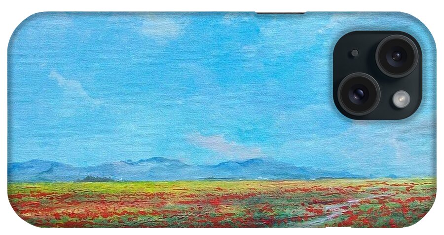 Poppy Field iPhone Case featuring the painting Poppy Field by Sinisa Saratlic